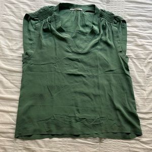 Pomandère 100% Silk Green Blouse